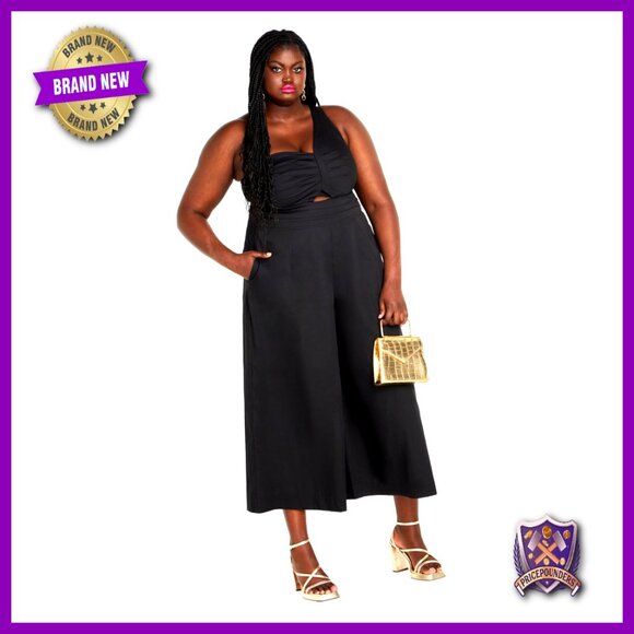 Plus Size One Shoulder Jumpsuit with Cutout Detail Wide Leg Formal Wear